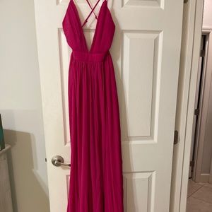 IT ALL BEGINS WITH LOVE MAGENTA MAXI DRESS